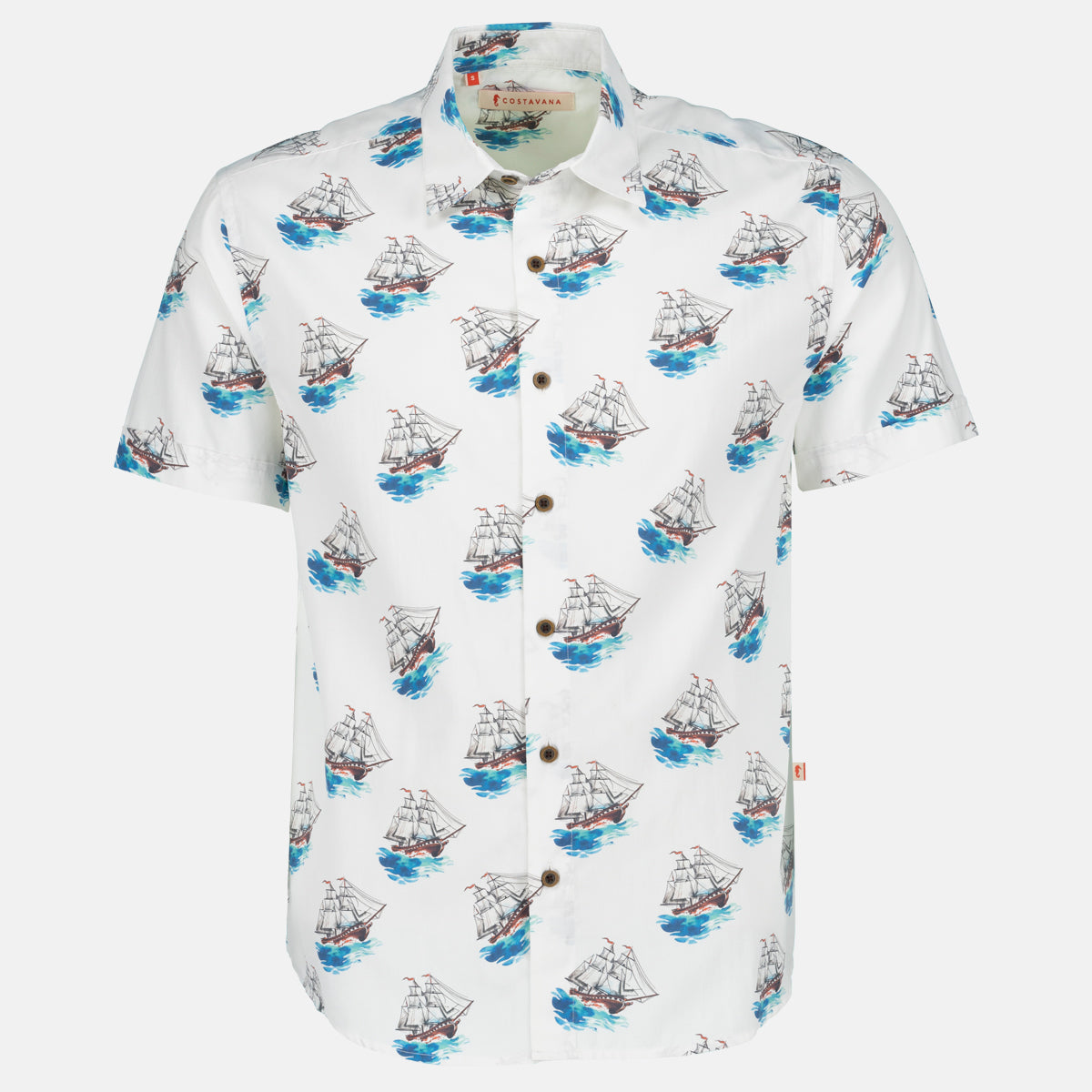 Camisa estampada manga corta Caravela
